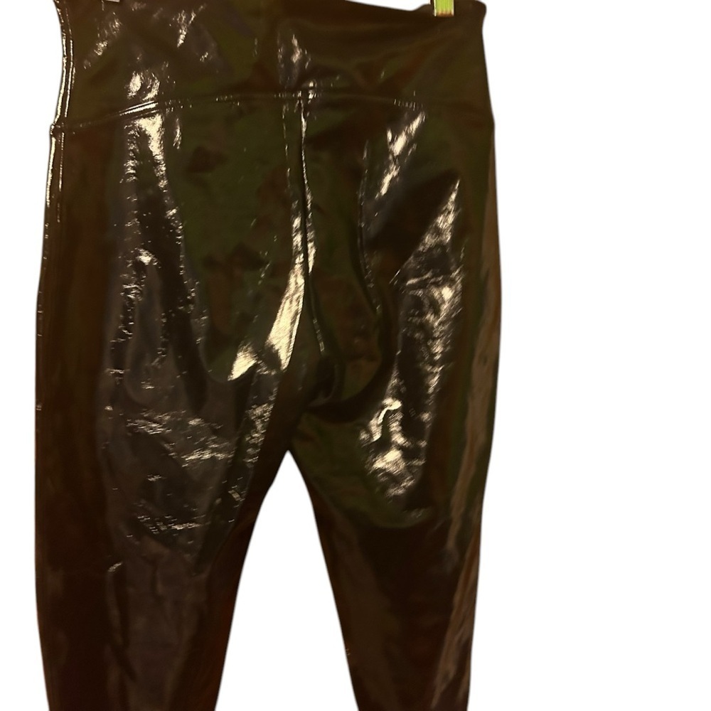 SPANX black Faux Leather Patent Leggings size Large L. - Picture 5 of 6
